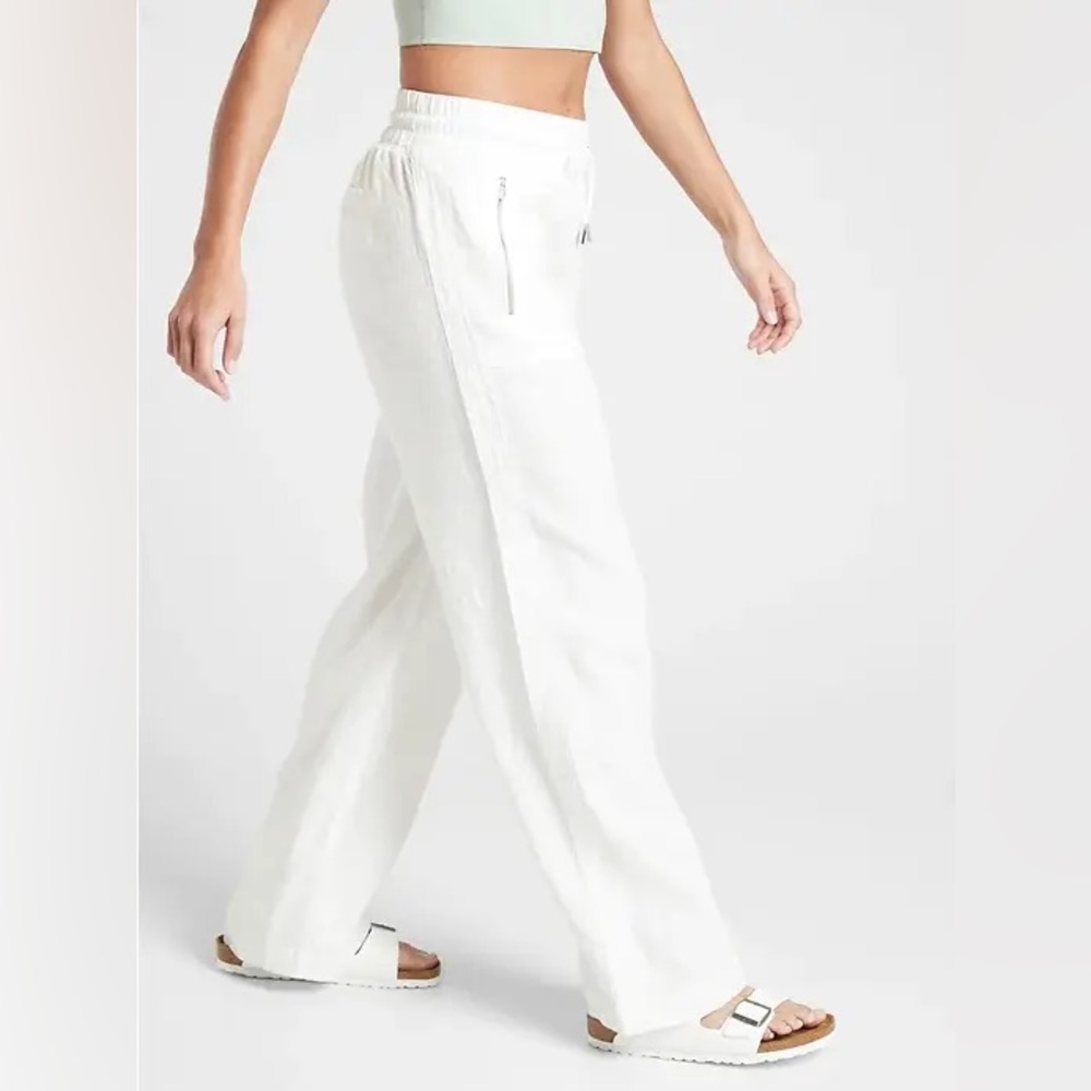 Athleta Cabo wide leg linen pants